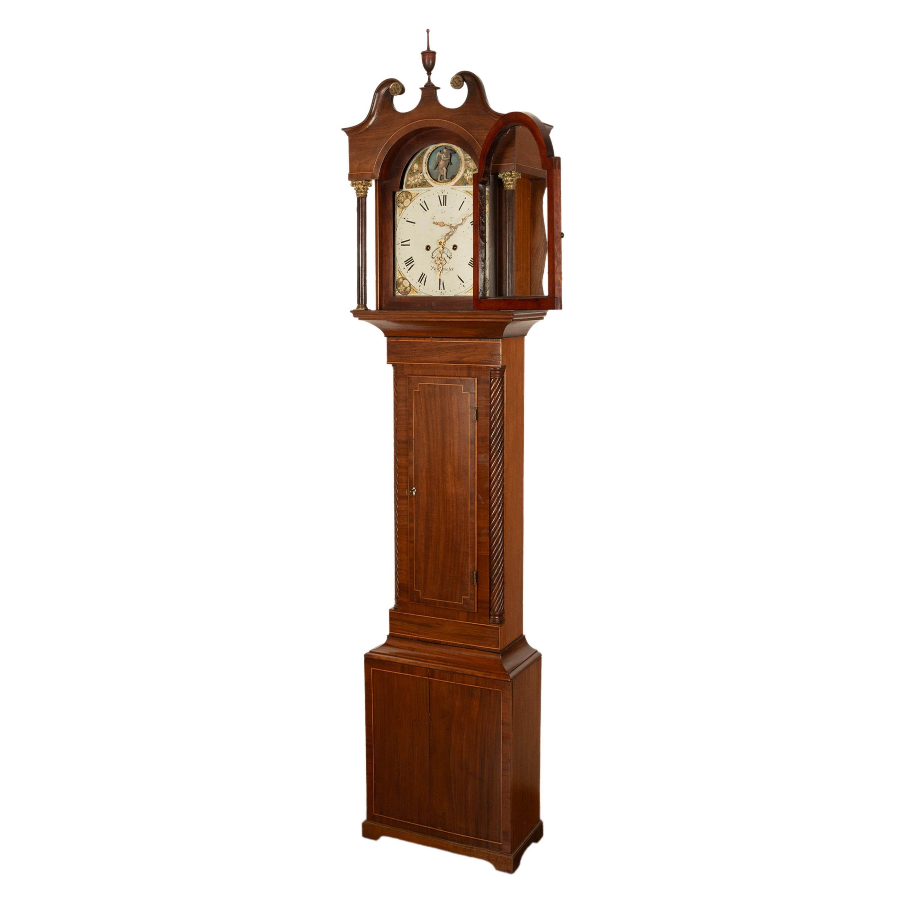 English Antique 8 Day Tall Case Grandfather Clock Automaton Andrew Rich Bridgewater 1820 For Sale