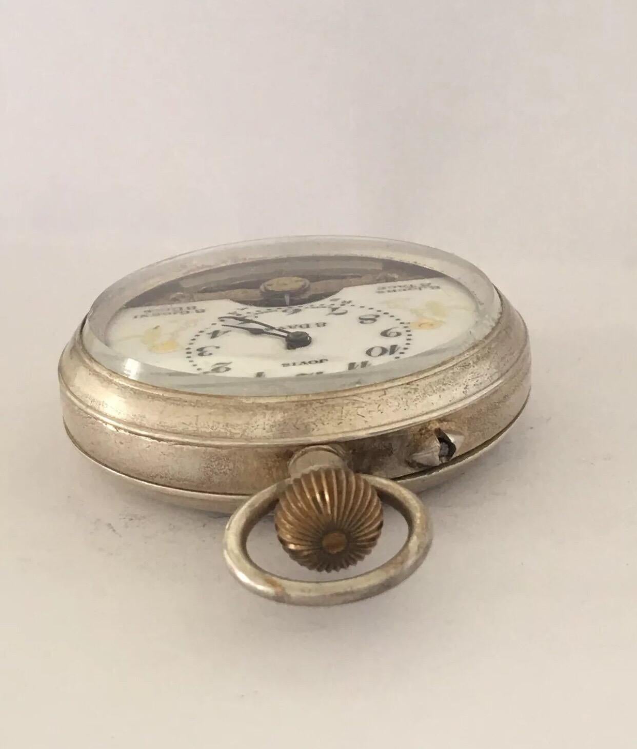 Antique 8 Days Jovis Swiss Made Pocket Watch For Sale 4