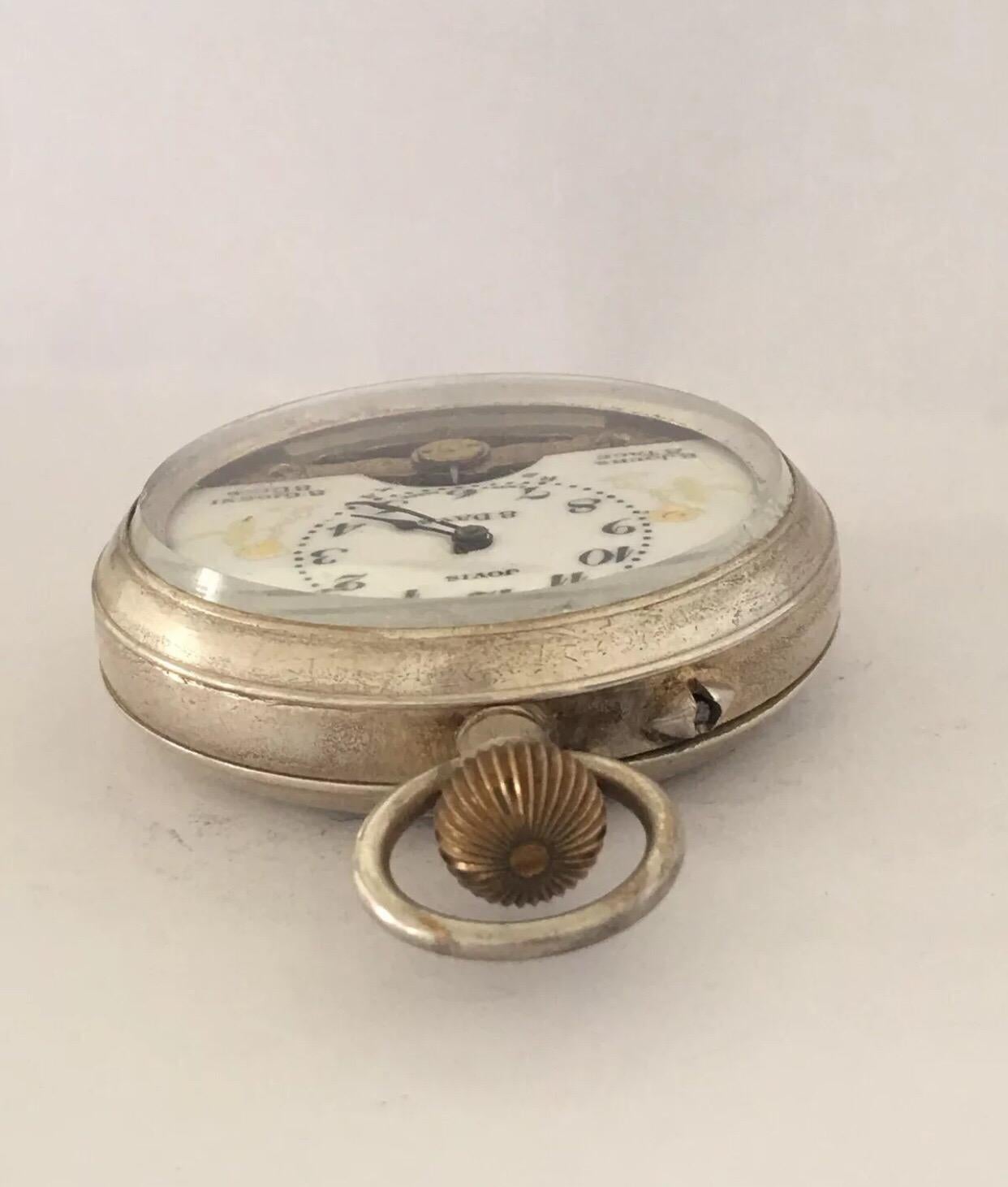 Antike 8 Tage Jovis Schweizer Taschenuhr, hergestellt im Angebot 7