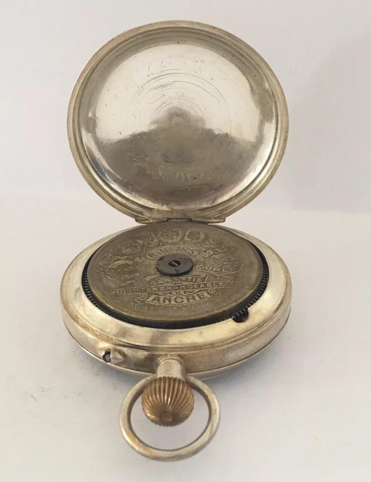 Antique 8 Days Jovis Swiss Made Pocket Watch For Sale 5