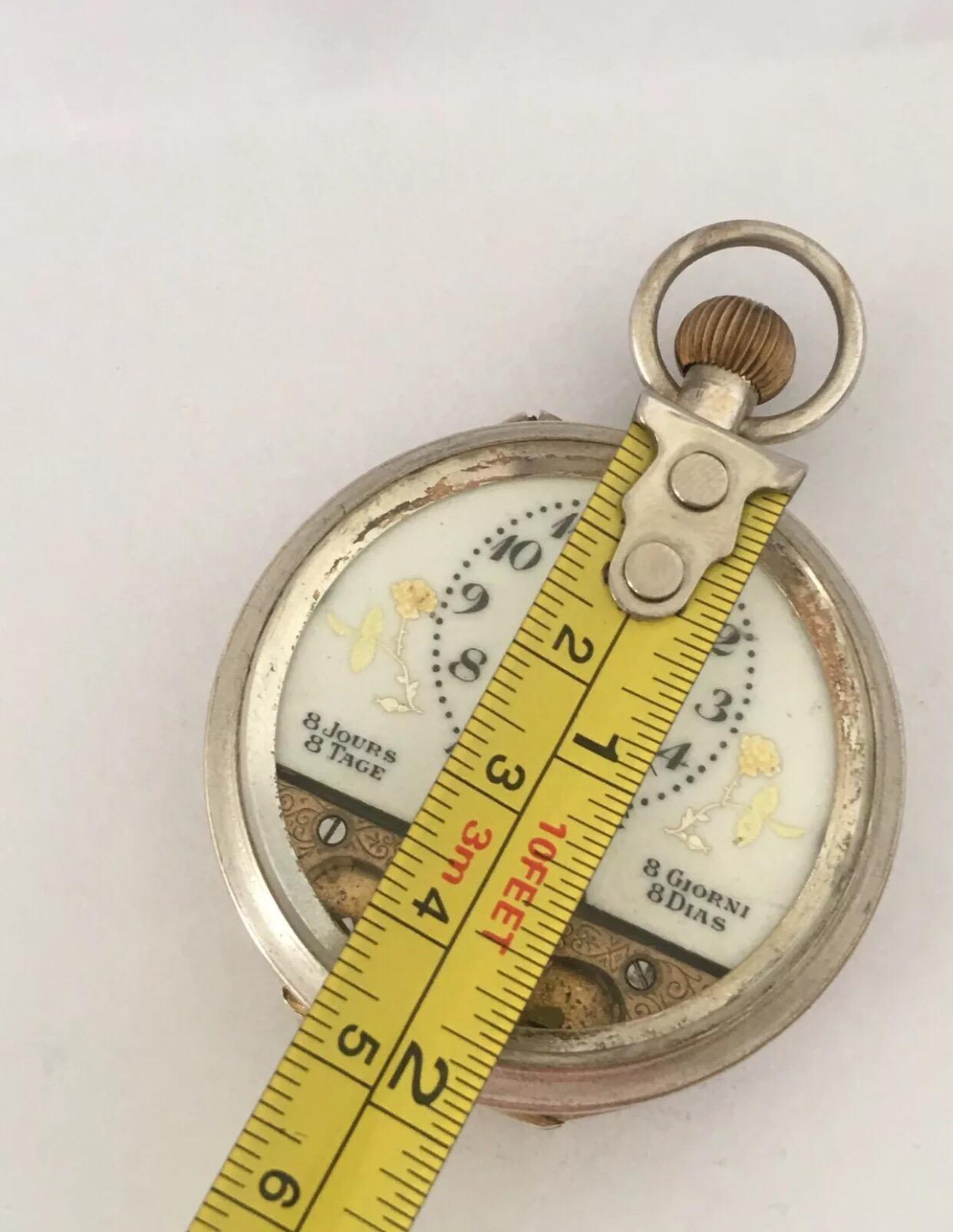 Antique 8 Days Jovis Swiss Made Pocket Watch In Good Condition For Sale In Carlisle, GB