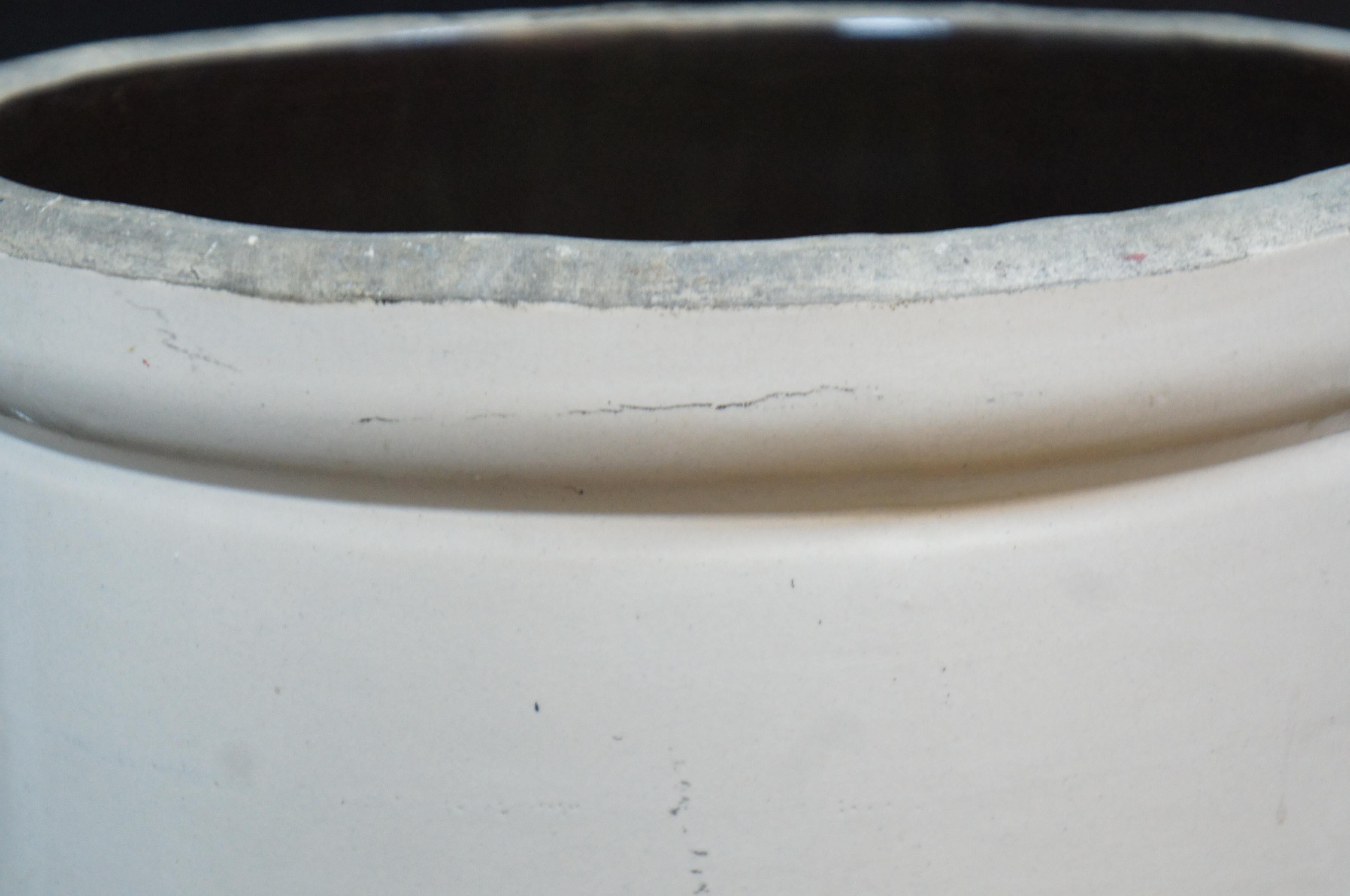 Antique 8 Gallon Robinson Ransbottom Stoneware Pottery Crock Blue Crown 2