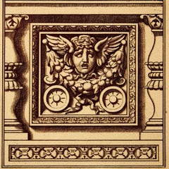 Antica piastrella decorativa neoclassica da 8 pollici di Minton