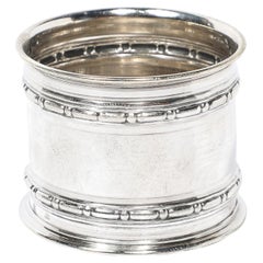 Antique 800 Silver Napkin Ring with Border Detailing & Antique Hallmarks