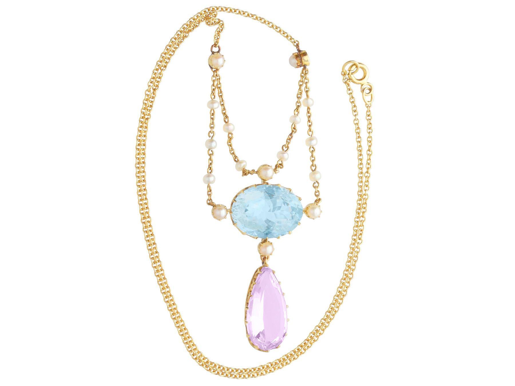 amethyst and aquamarine necklace
