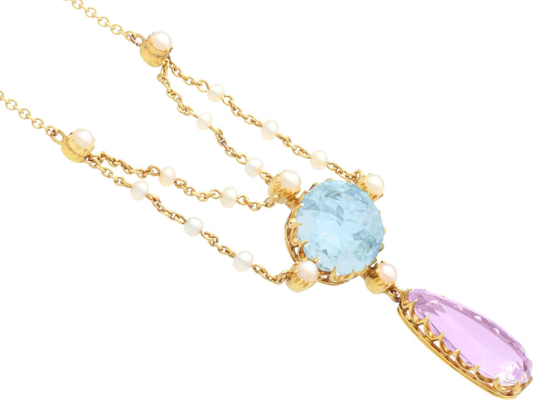 amethyst aquamarine necklace