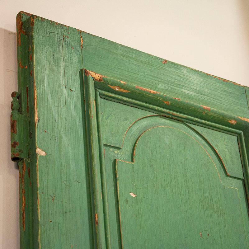 Hungarian Antique Original Green Painted Doors