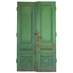 Antique Original Green Painted Doors