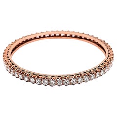Antico bracciale in oro rosa con diamanti tondi brillanti F SI1 da 8,50 carati