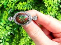 Broche en platine avec opale boulder antique de 8,64 carats et diamant de 3,00 carats, CIRCA 1900