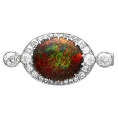 Broche en platine avec opale boulder antique de 8,64 carats et diamant de 3,00 carats, CIRCA 1900