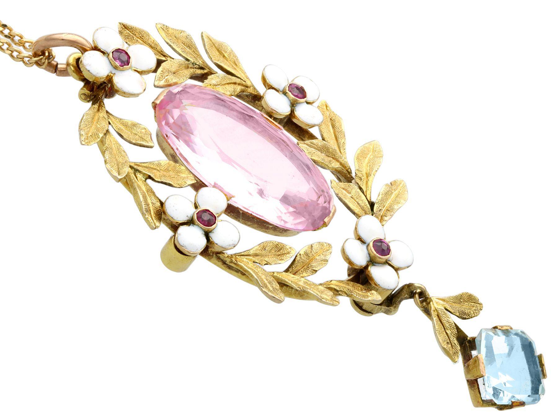 rose gold aquamarine pendant