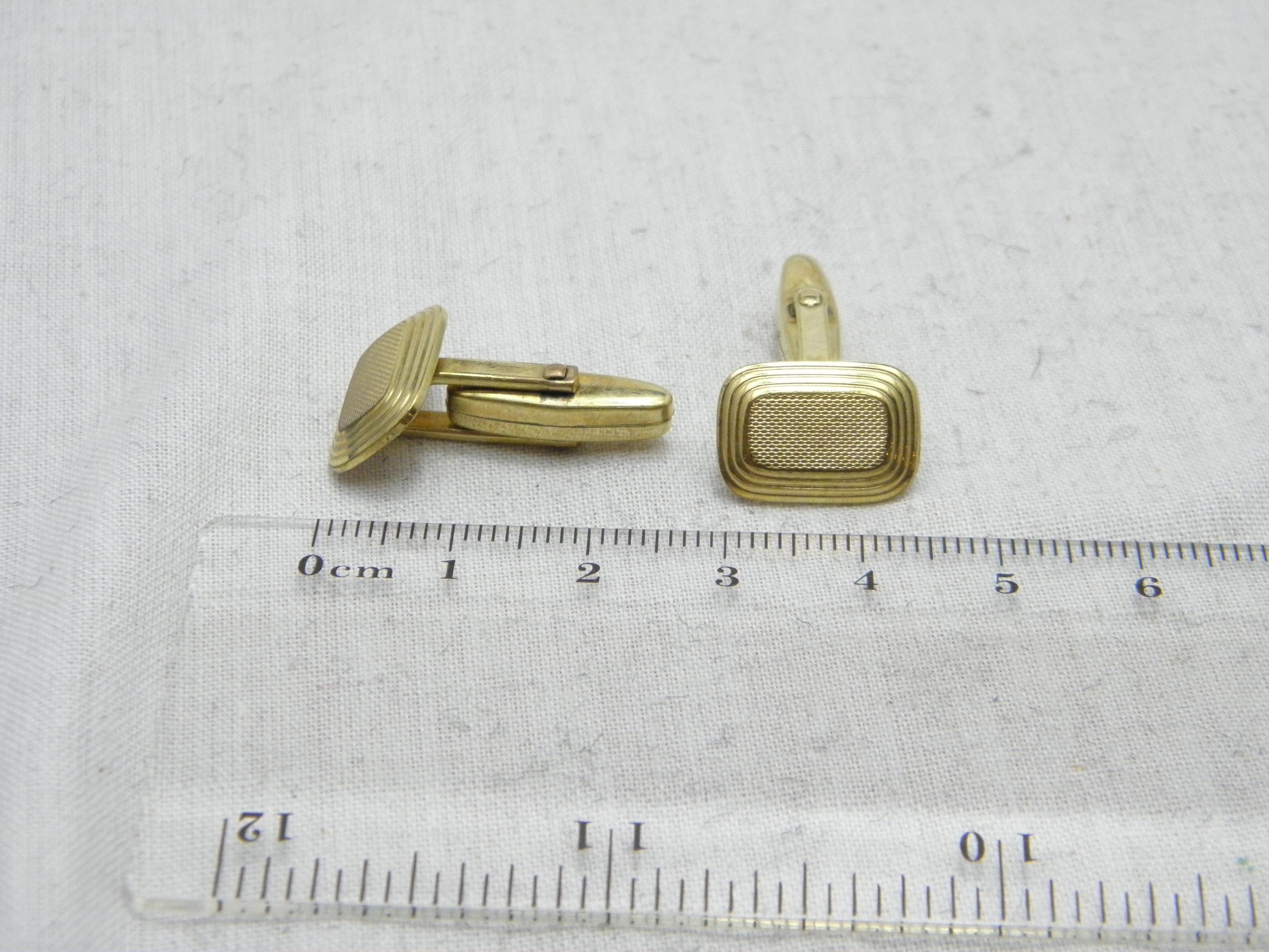 Antique 8ct Gold Large Cufflinks Art Deco C1920 333 Purity Heavy Cuff Links For Sale 6