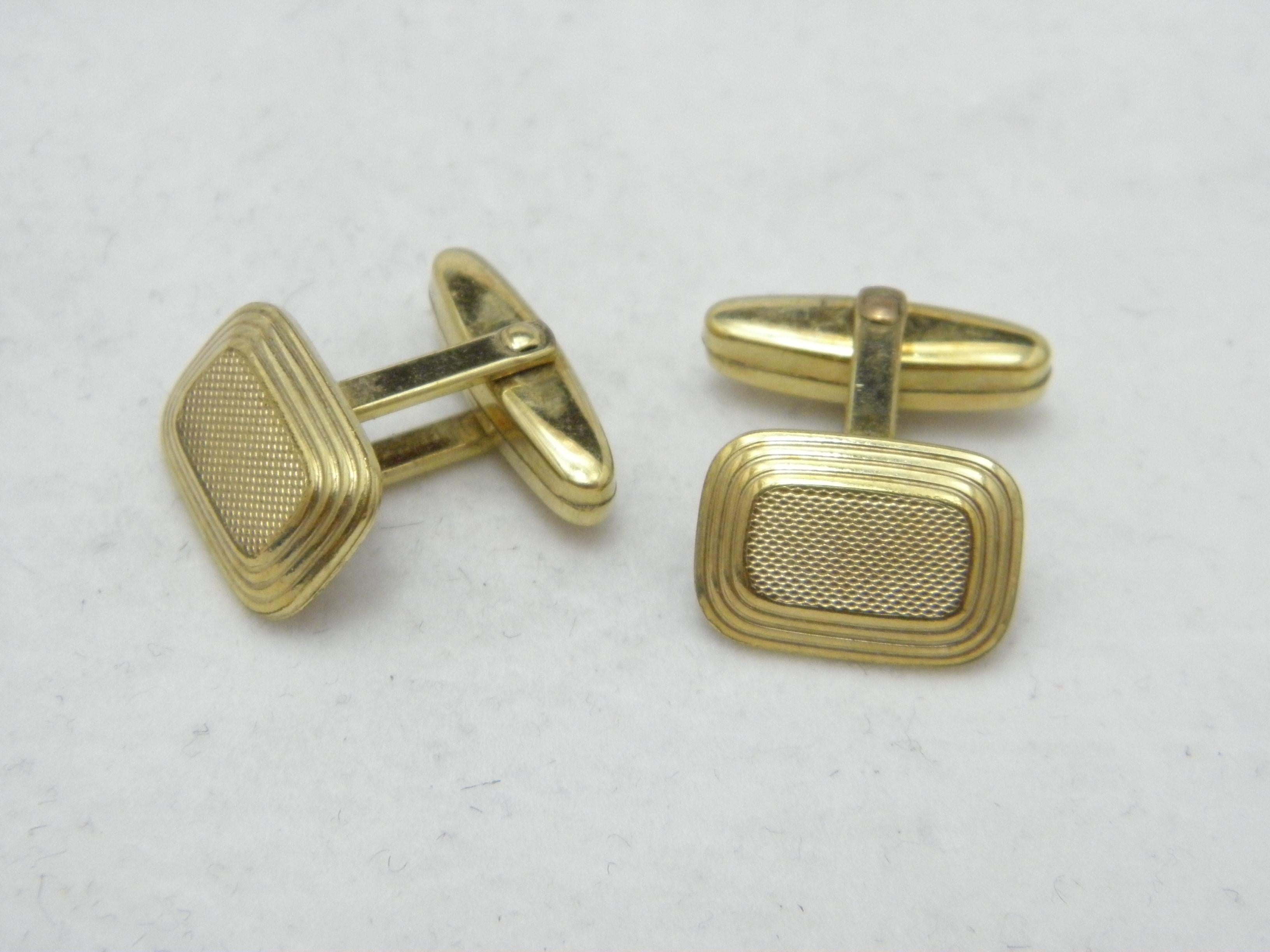 Antique 8ct Gold Large Cufflinks Art Deco C1920 333 Purity Heavy Cuff Links In Good Condition For Sale In Camelford, GB