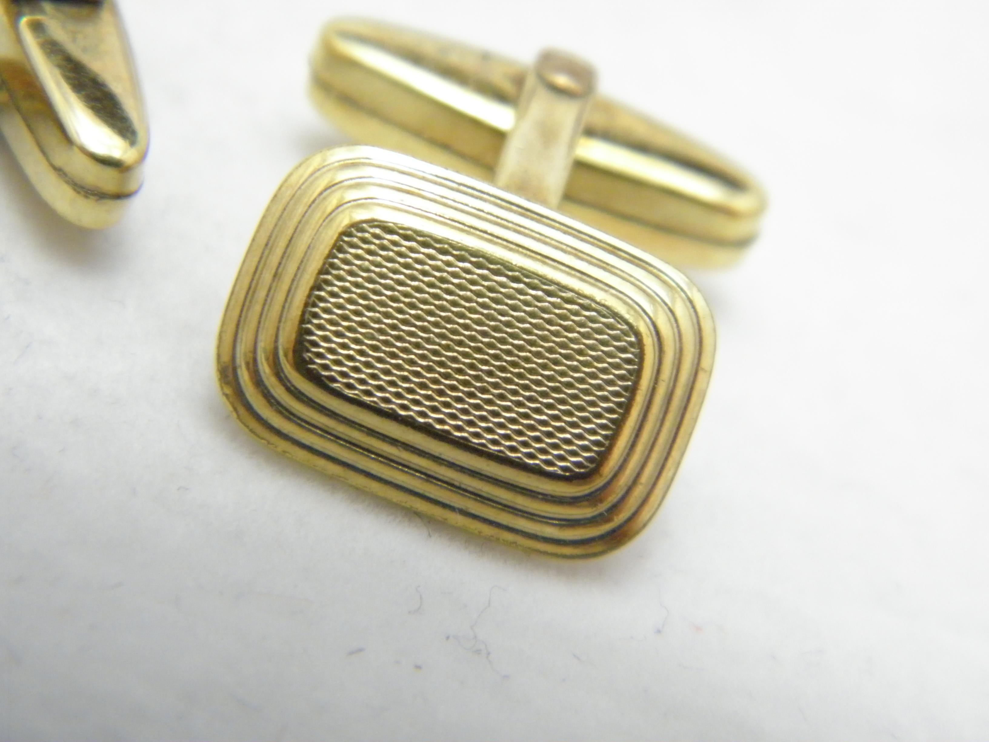 Women's or Men's Antique 8ct Gold Large Cufflinks Art Deco C1920 333 Purity Heavy Cuff Links For Sale