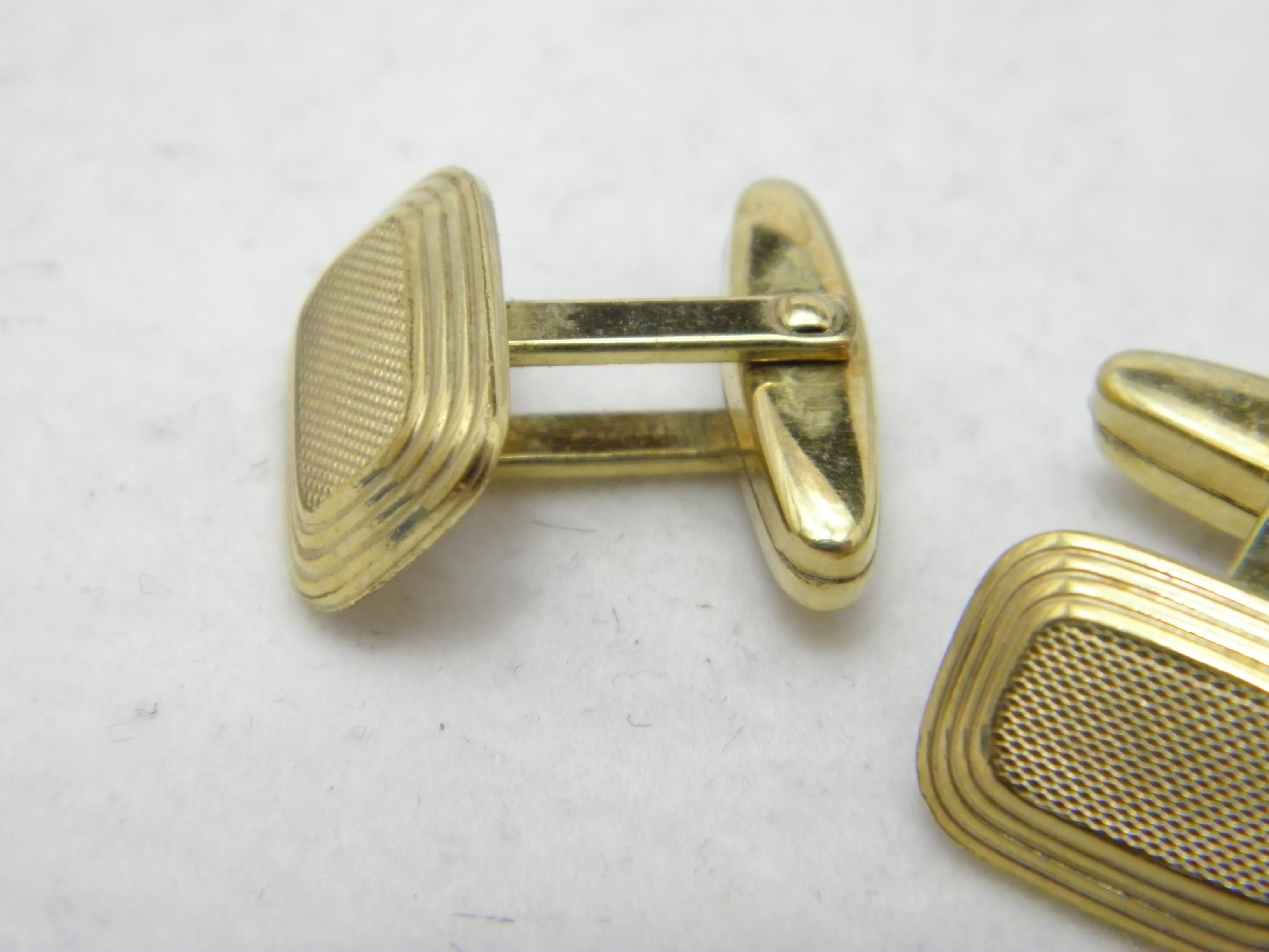 Antique 8ct Gold Large Cufflinks Art Deco C1920 333 Purity Heavy Cuff Links For Sale 1