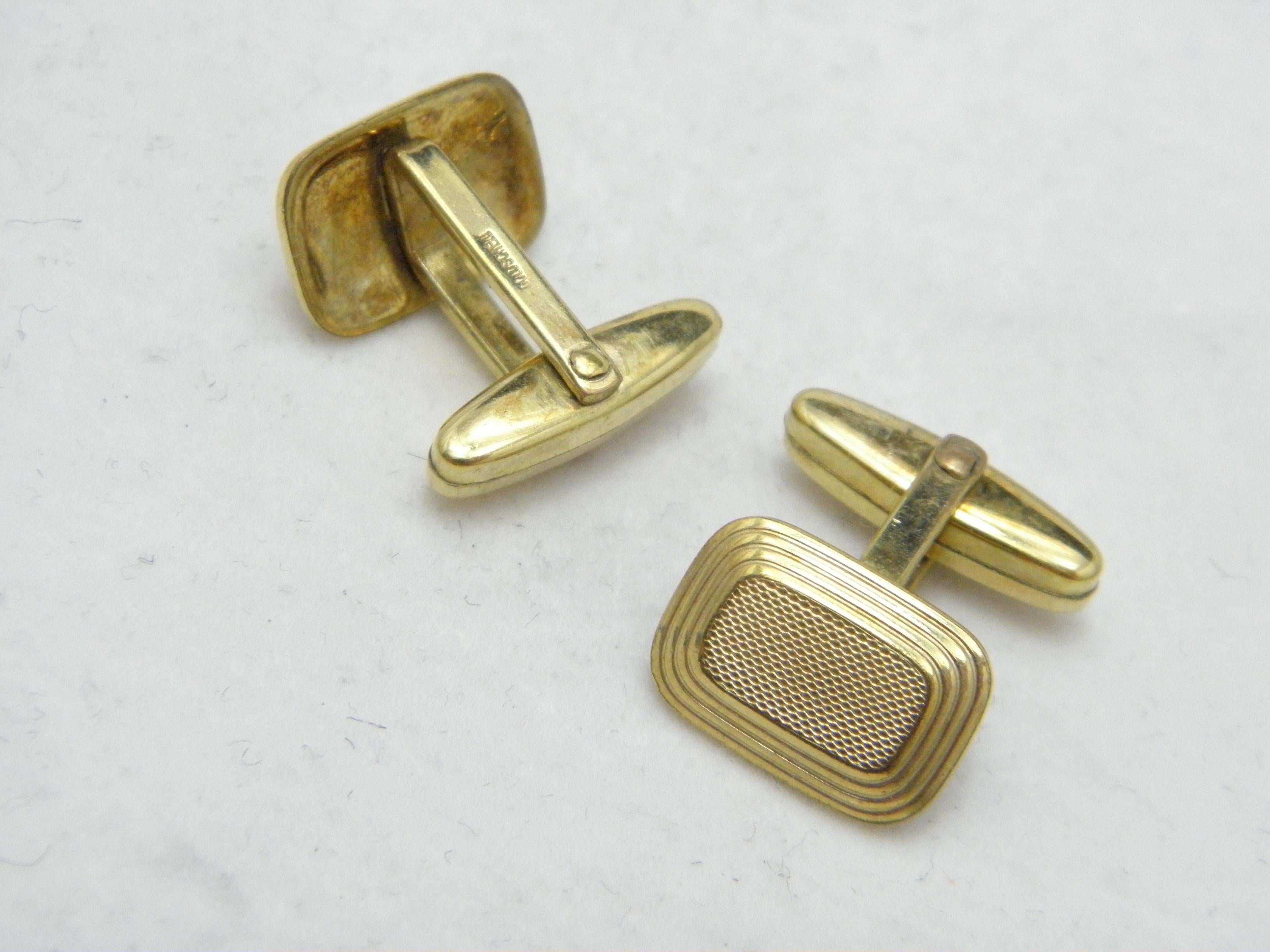 Antique 8ct Gold Large Cufflinks Art Deco C1920 333 Purity Heavy Cuff Links For Sale 2