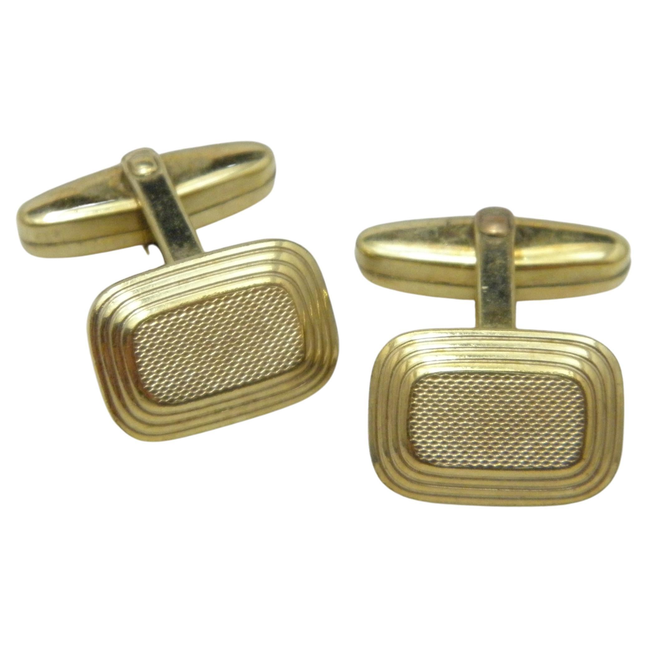 Antique 8ct Gold Large Cufflinks Art Deco C1920 333 Purity Heavy Cuff Links For Sale
