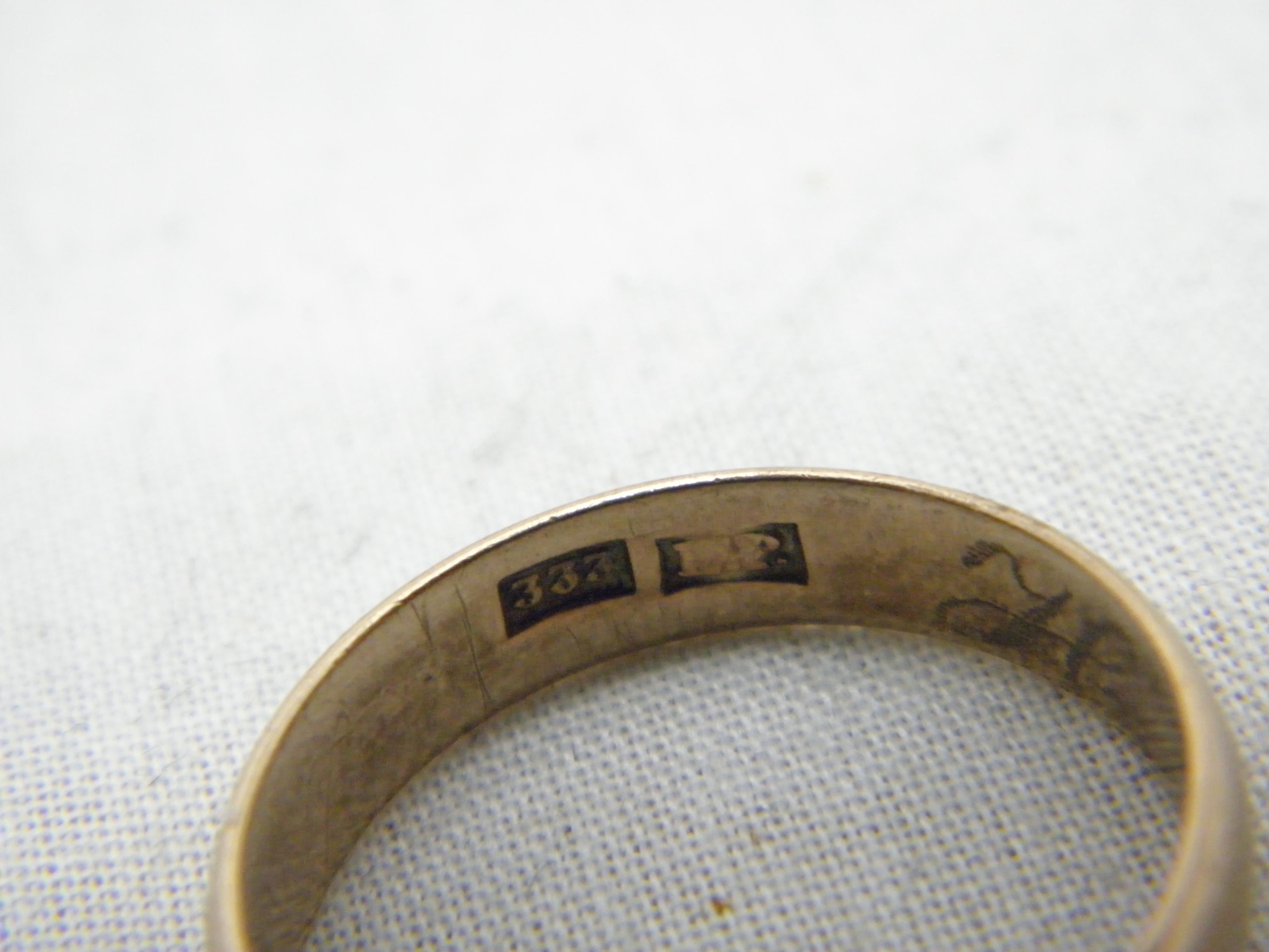 Antique 8ct Rose Gold 5mm Wedding Band Ring Art Deco c1920 U1/2 10.5 333 Purity For Sale 6