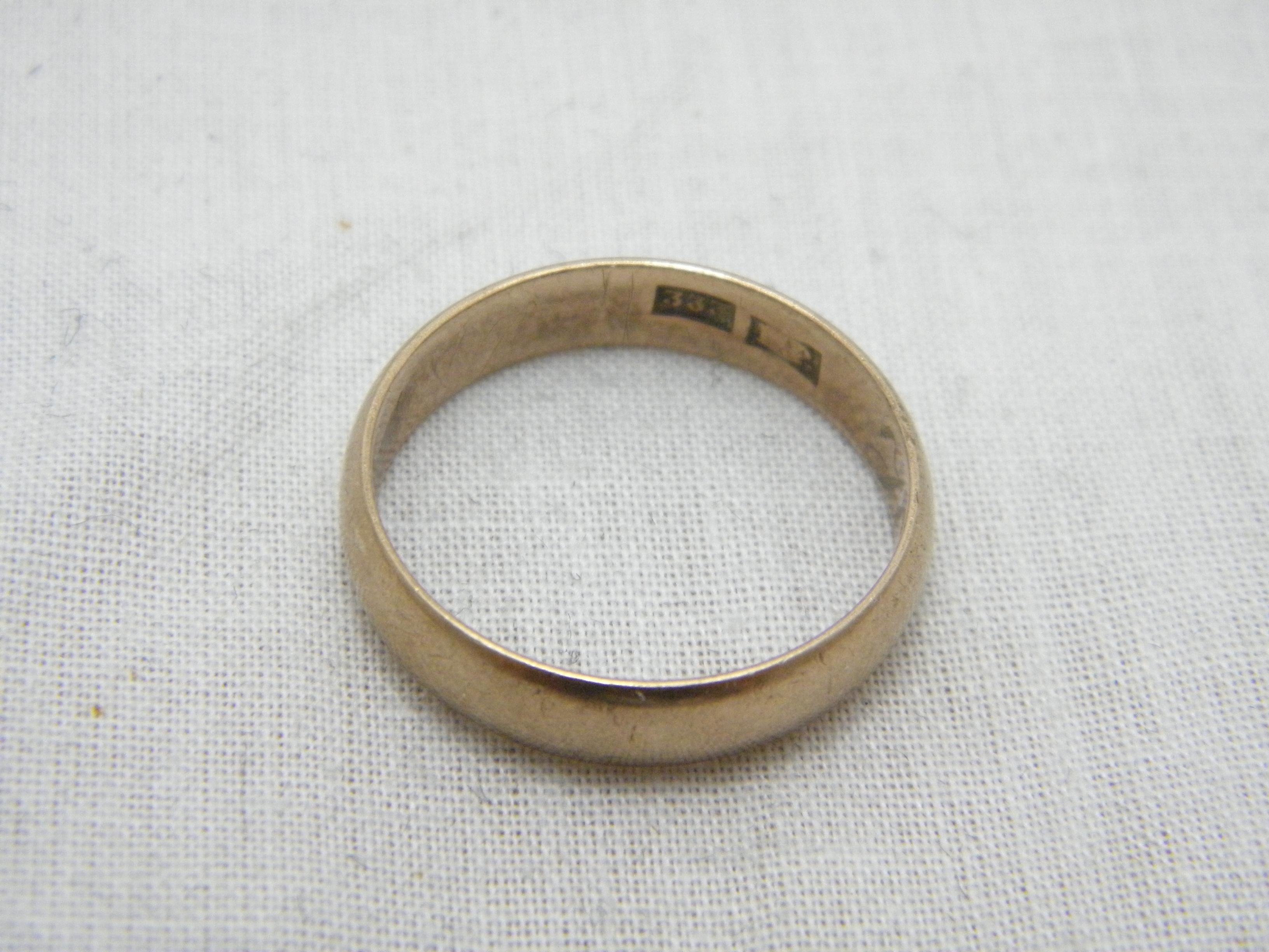 Antique 8ct Rose Gold 5mm Wedding Band Ring Art Deco c1920 U1/2 10.5 333 Purity For Sale 3