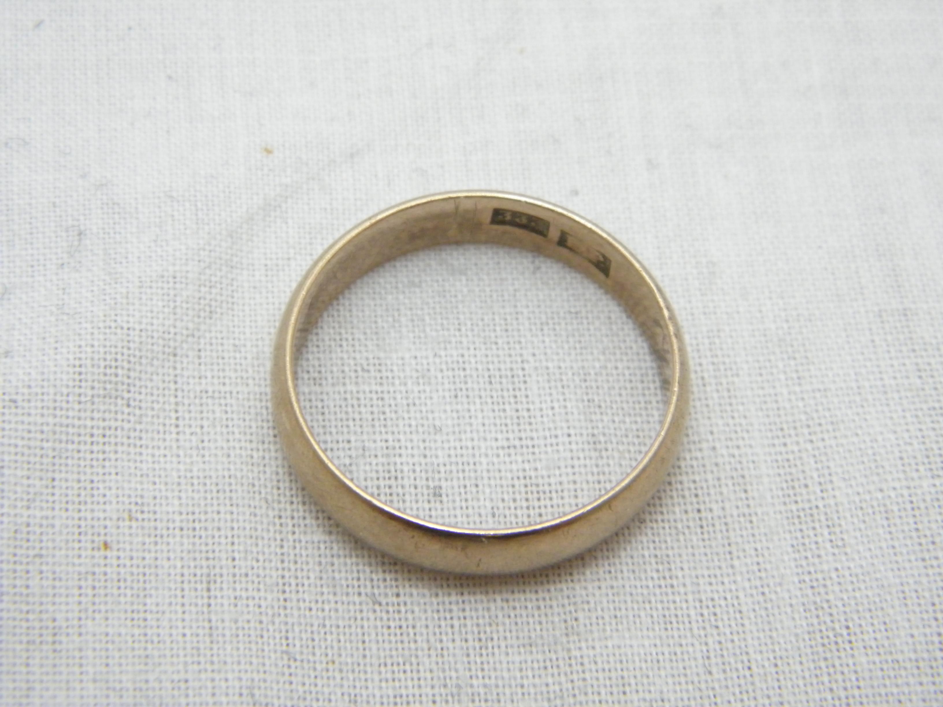 Antique 8ct Rose Gold 5mm Wedding Band Ring Art Deco c1920 U1/2 10.5 333 Purity For Sale 4