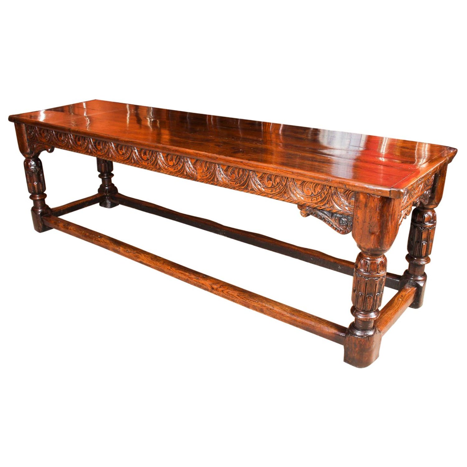 Jacobean Dining Room Furniture - 1930s Solid Carved Oak Jacobean Style Refectory Extension Plank Dining Table At 1stdibs - Stone creek invites warm hospitality to the dining room with its practical farmhouse style.
