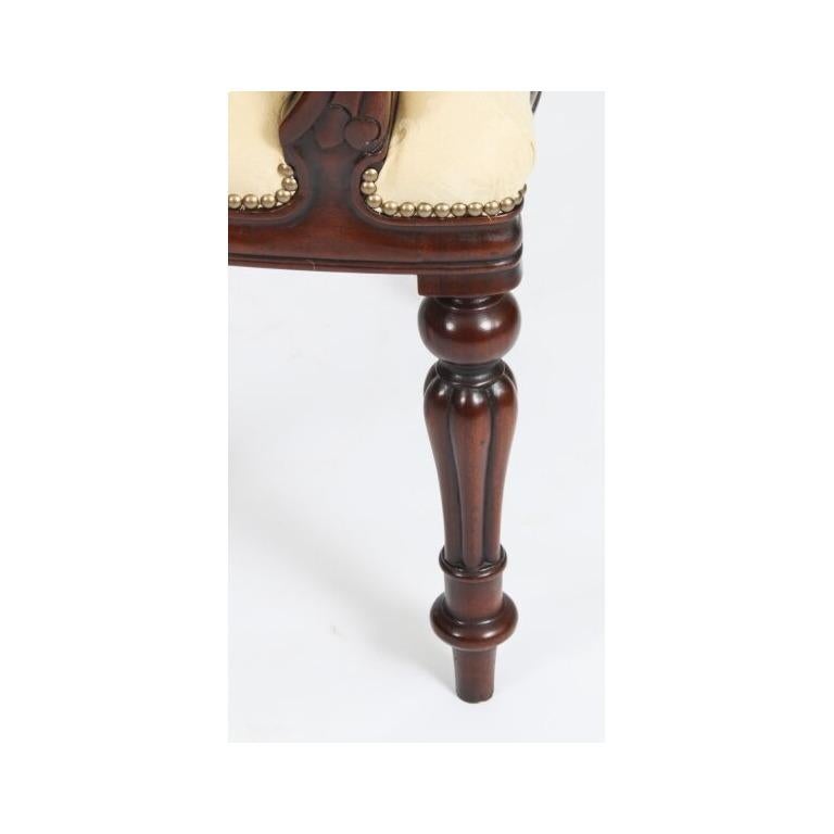 Antique 8ft Flame Mahogany Dining Table C1870 & 10 Balloon Back Chairs For Sale 13