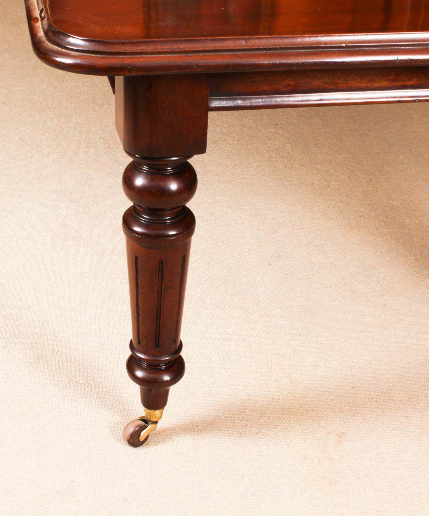 Antique 8ft Flame Mahogany Dining Table C1870 & 10 Regency Revival Chairs 7