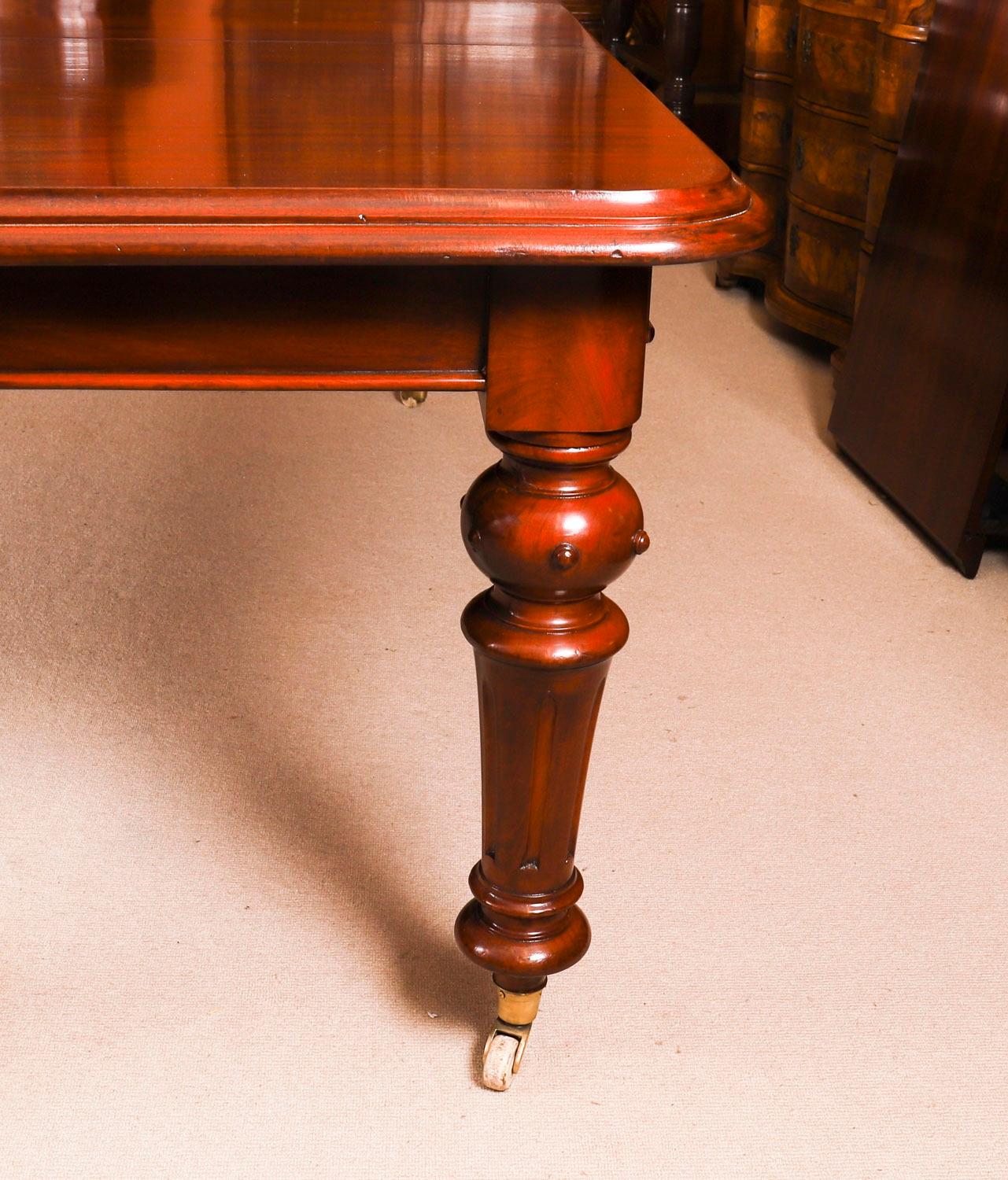 Antique 8ft Flame Mahogany Dining Table C1870 & 10 Regency Revival Chairs For Sale 9