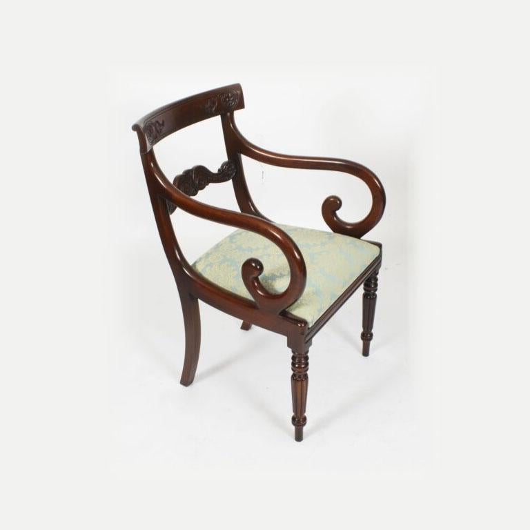Antique 8ft Flame Mahogany Dining Table C1870 & 10 Regency Revival Chairs 8