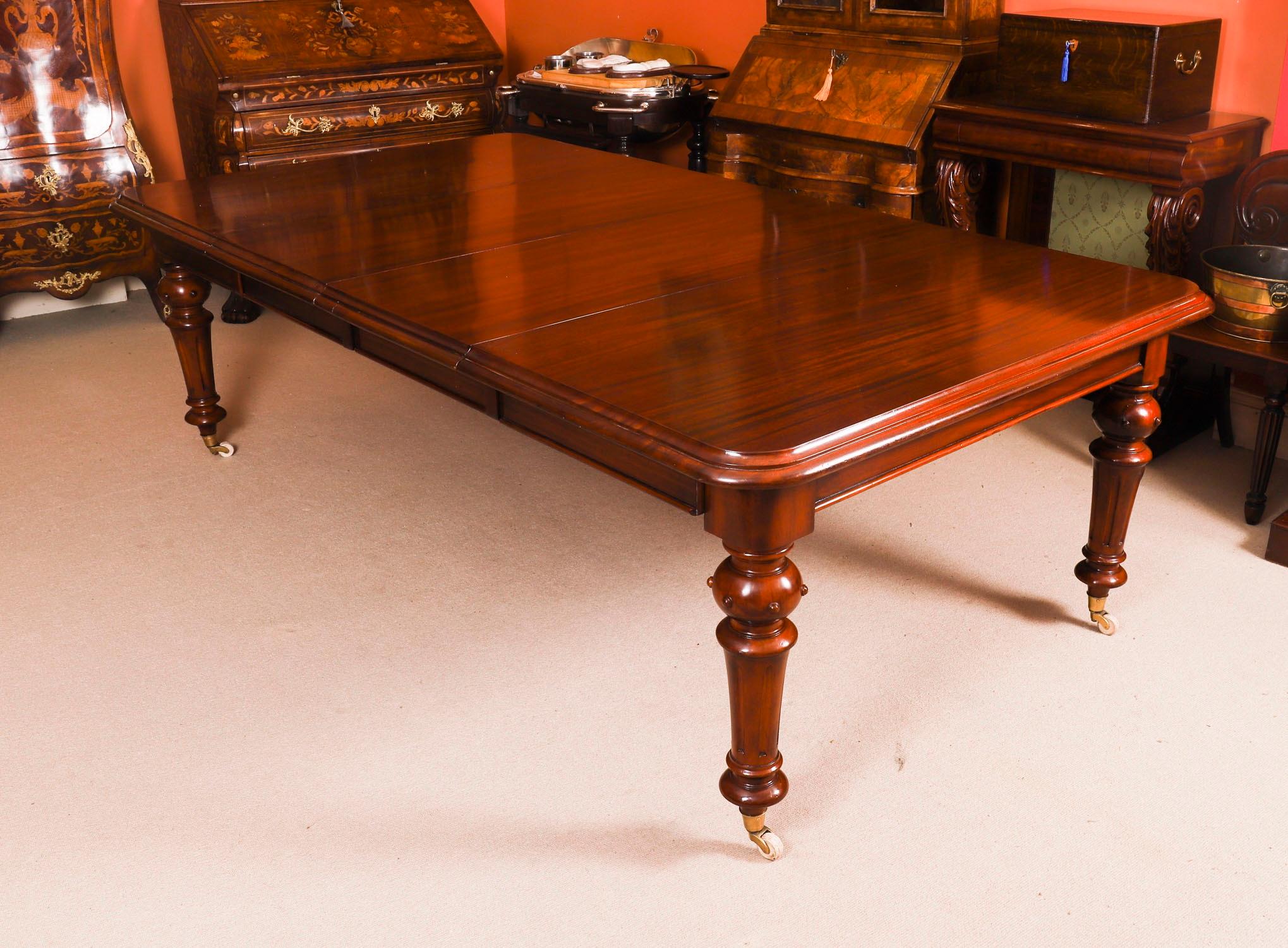 Antique 8ft Flame Mahogany Dining Table C1870 & 10 Regency Revival Chairs For Sale 10
