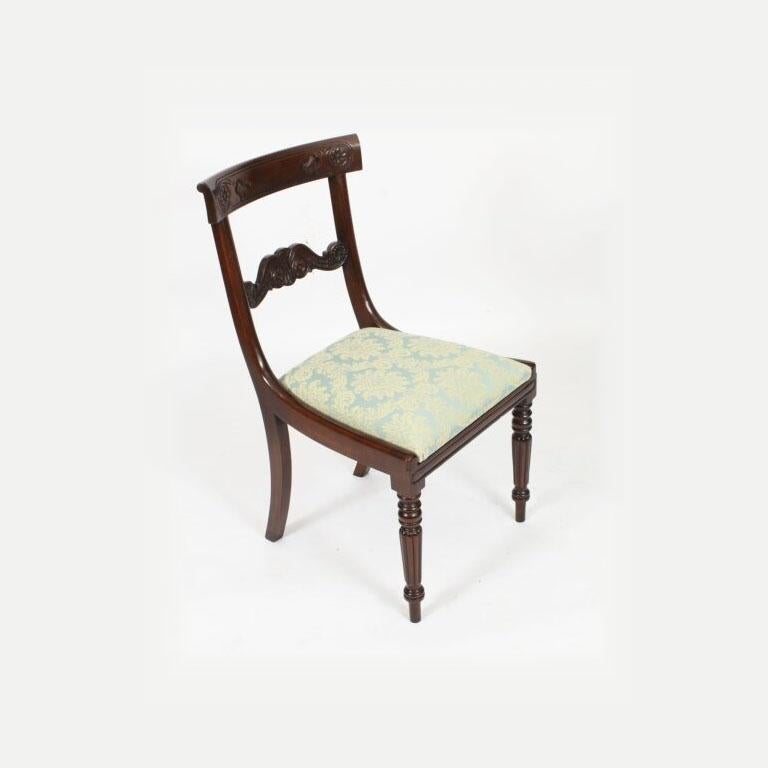 Antique 8ft Flame Mahogany Dining Table C1870 & 10 Regency Revival Chairs 10