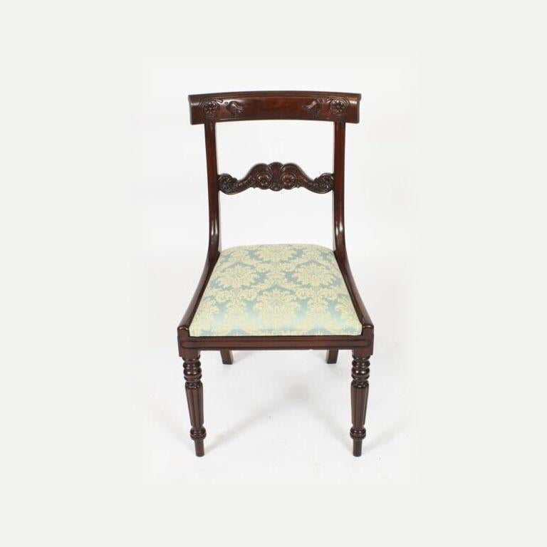 Antique 8ft Flame Mahogany Dining Table C1870 & 10 Regency Revival Chairs 11