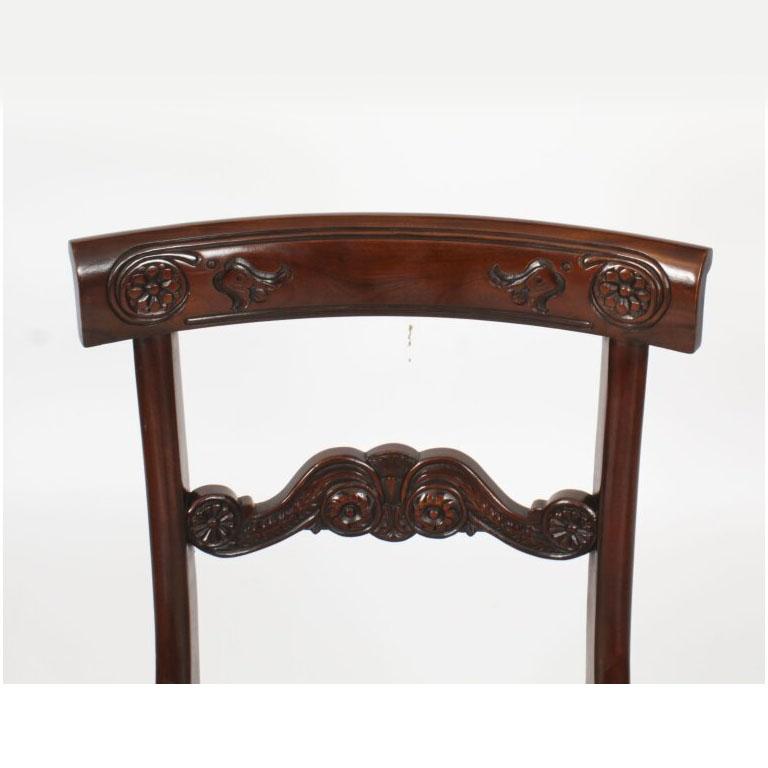 Antique 8ft Flame Mahogany Dining Table C1870 & 10 Regency Revival Chairs 12