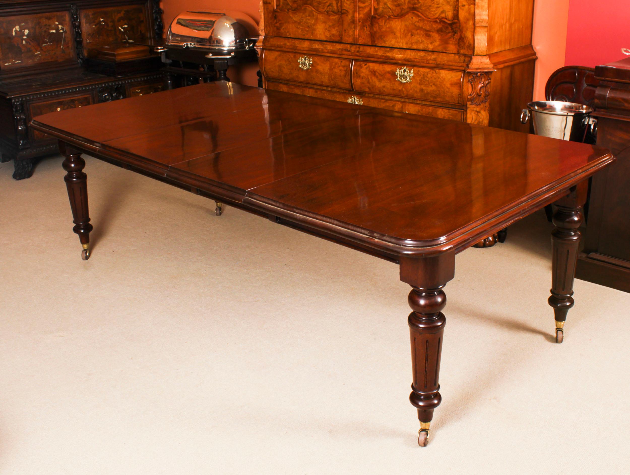Victorian Antique 8ft Flame Mahogany Dining Table C1870 & 10 Regency Revival Chairs