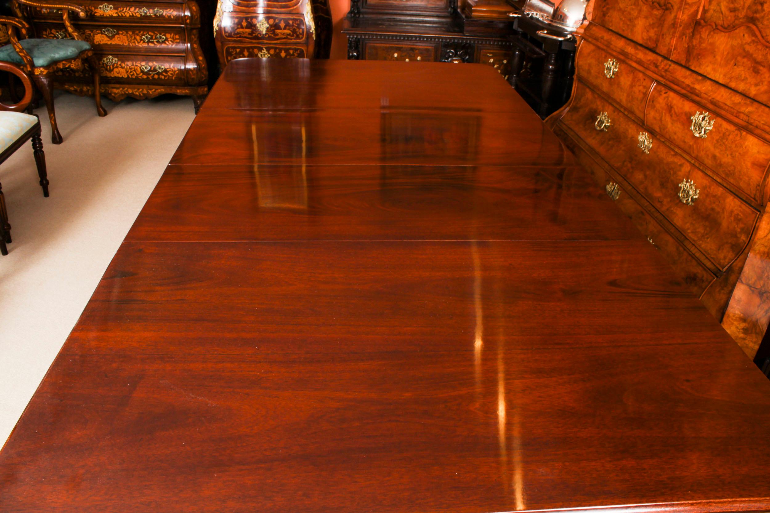 Antique 8ft Flame Mahogany Dining Table C1870 & 10 Regency Revival Chairs 1
