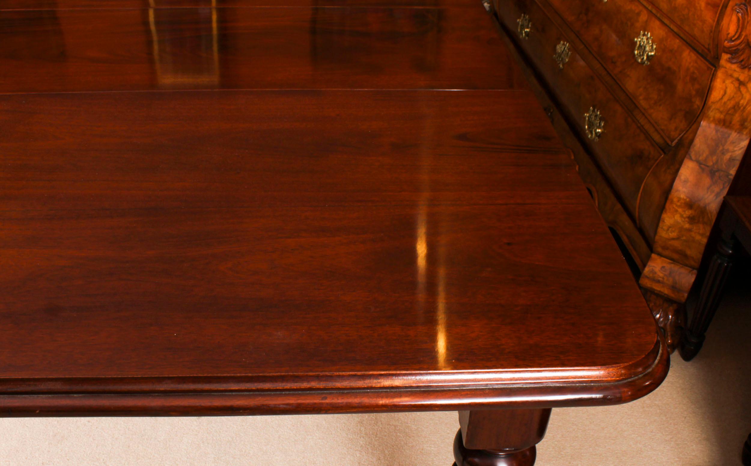 Antique 8ft Flame Mahogany Dining Table C1870 & 10 Regency Revival Chairs 2