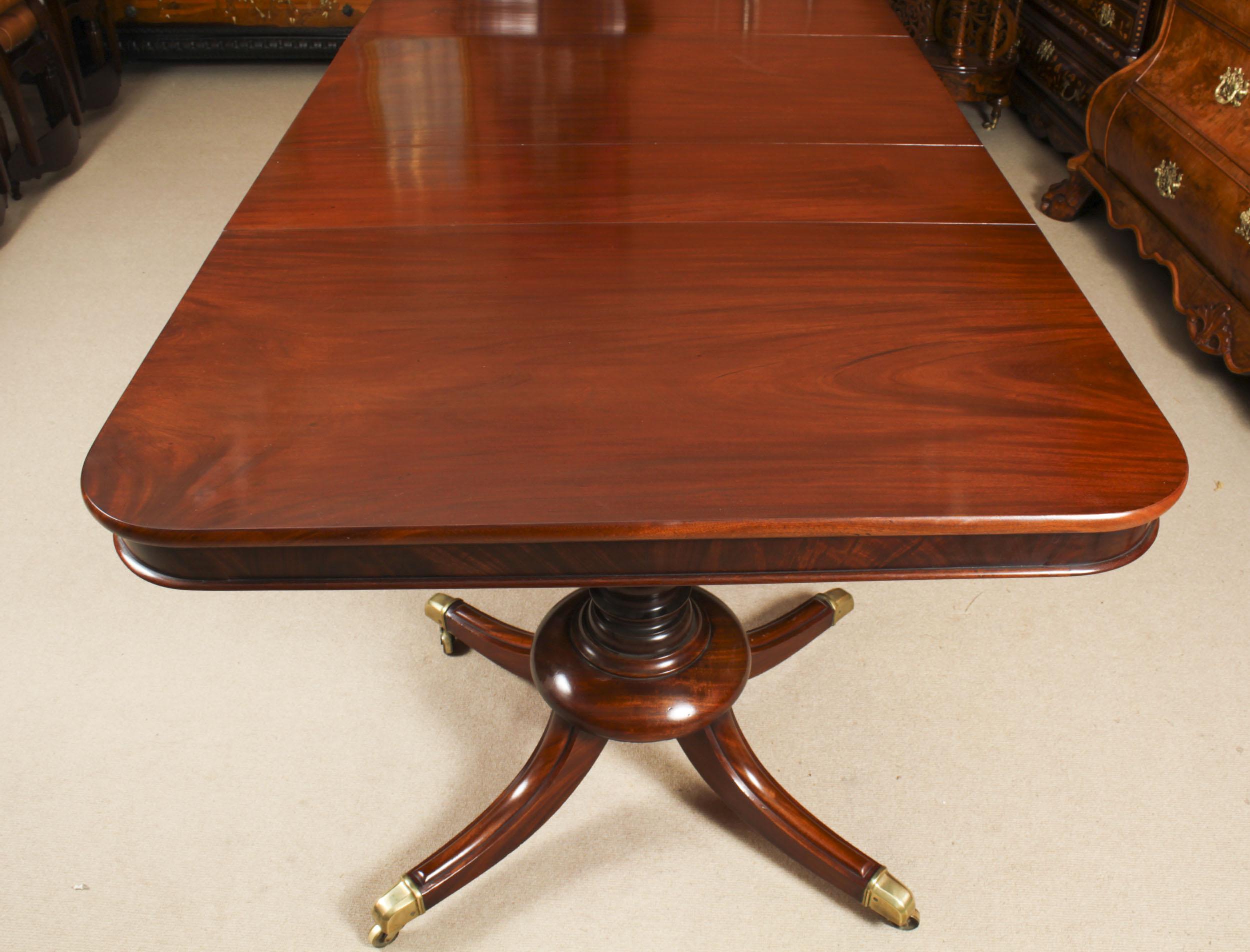 Antique 8ft Regency Metamorphic 3 Pillar Dining Table, 19th Century For Sale 6