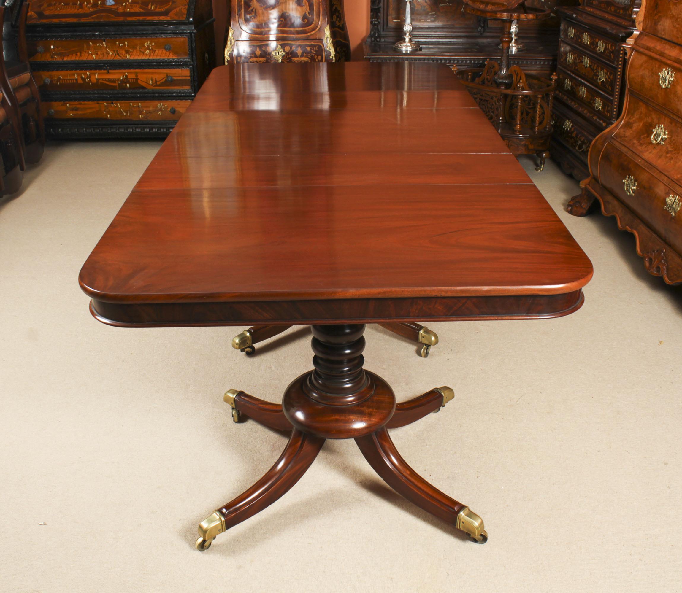 Antique 8ft Regency Metamorphic 3 Pillar Dining Table, 19th Century In Good Condition For Sale In London, GB