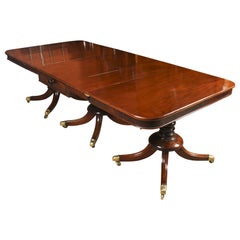 Antique 8ft Regency Metamorphic 3 Pillar Dining Table, 19th Century