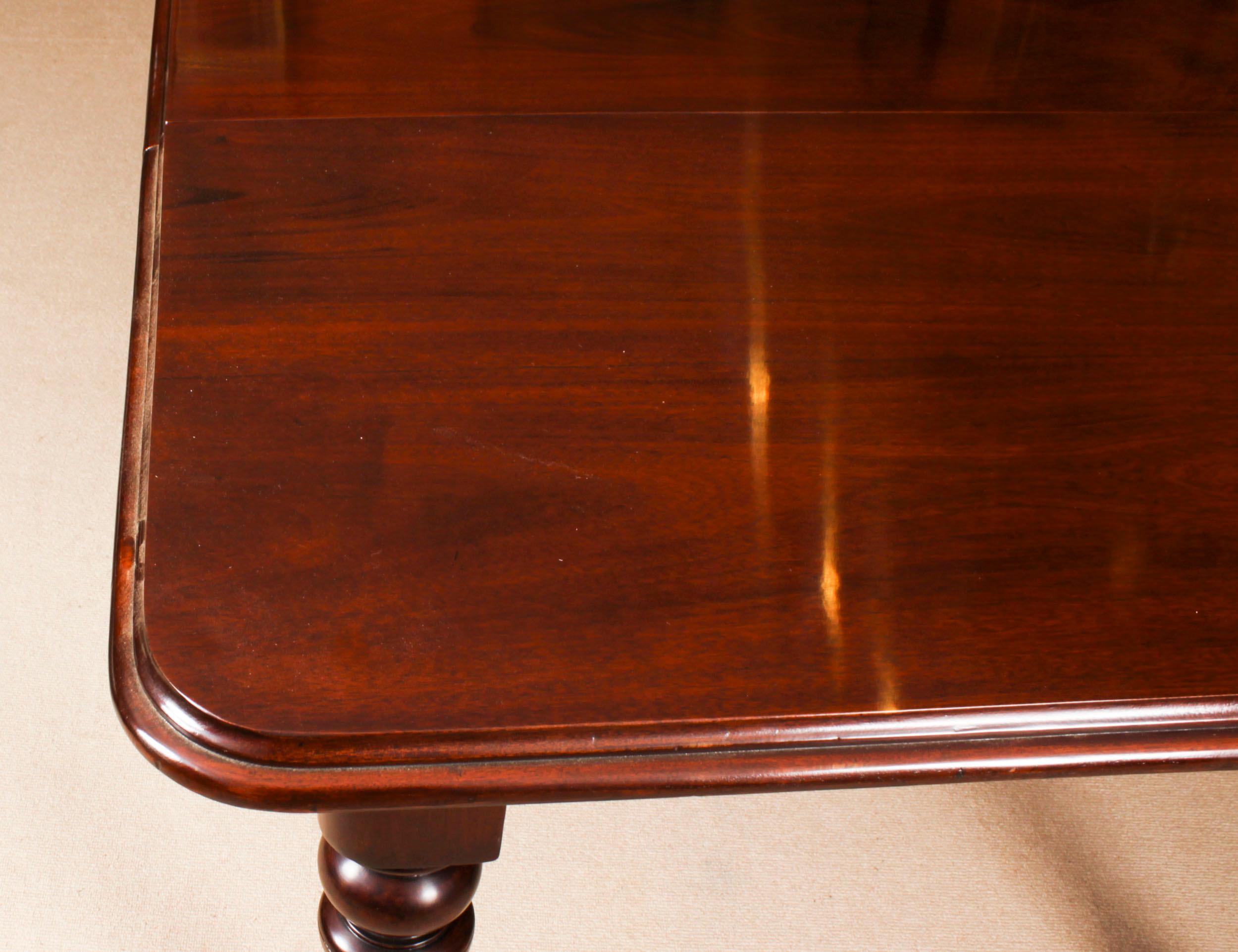 Antique 8ft Victorian Flame Mahogany Extending Dining Table C1870 3