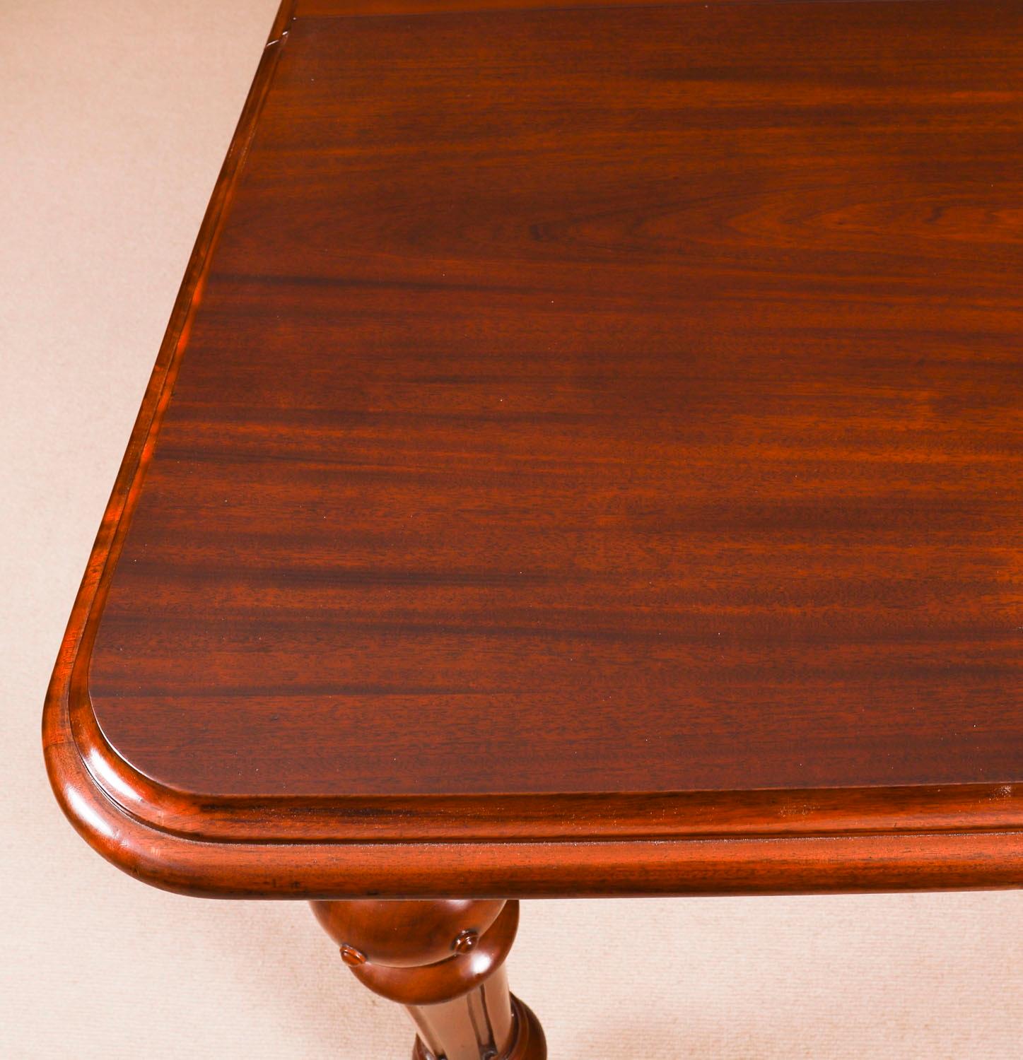 Antique 8ft Victorian Flame Mahogany Extending Dining Table C1870 For Sale 6
