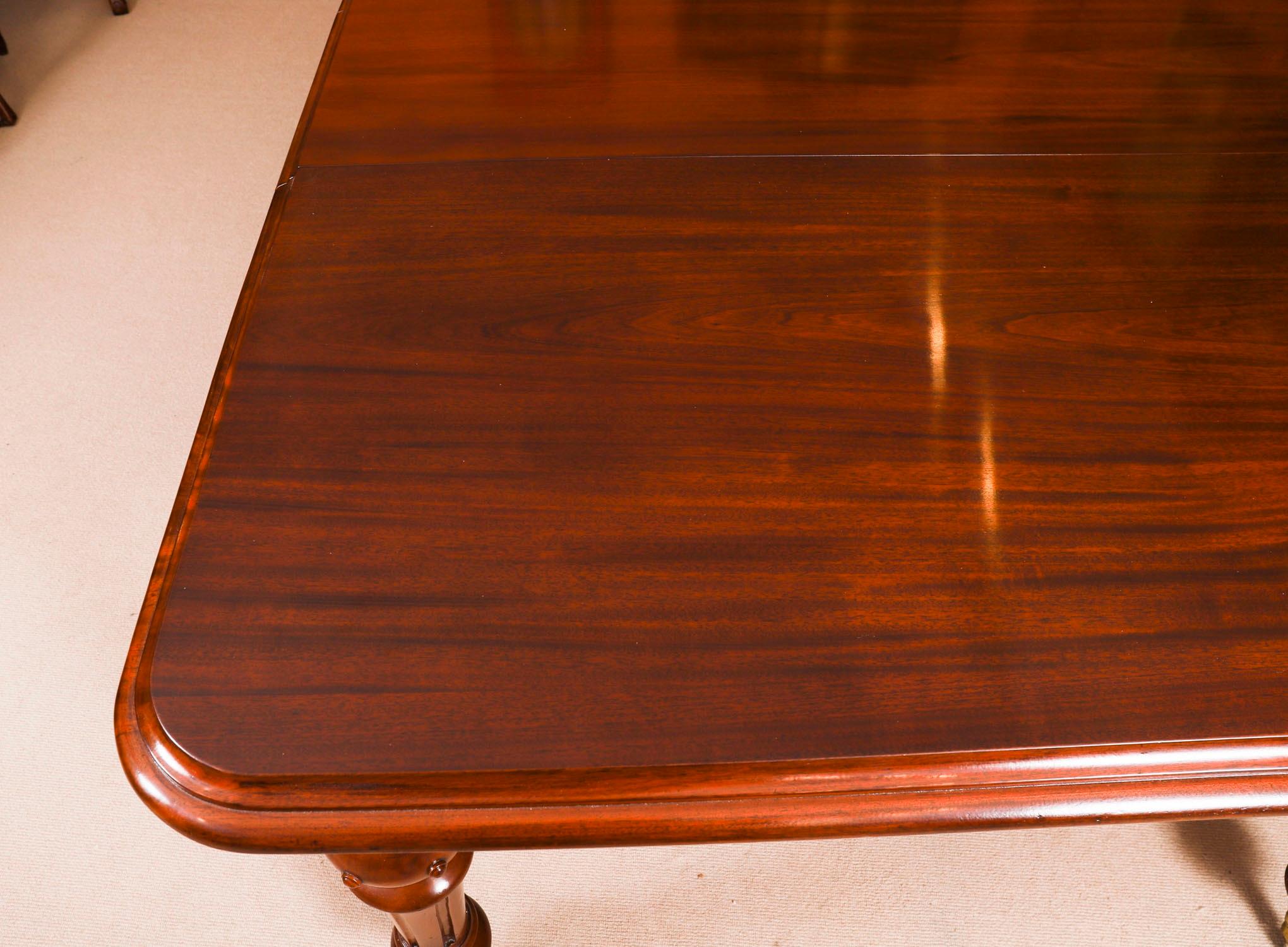 Antique 8ft Victorian Flame Mahogany Extending Dining Table C1870 For Sale 8