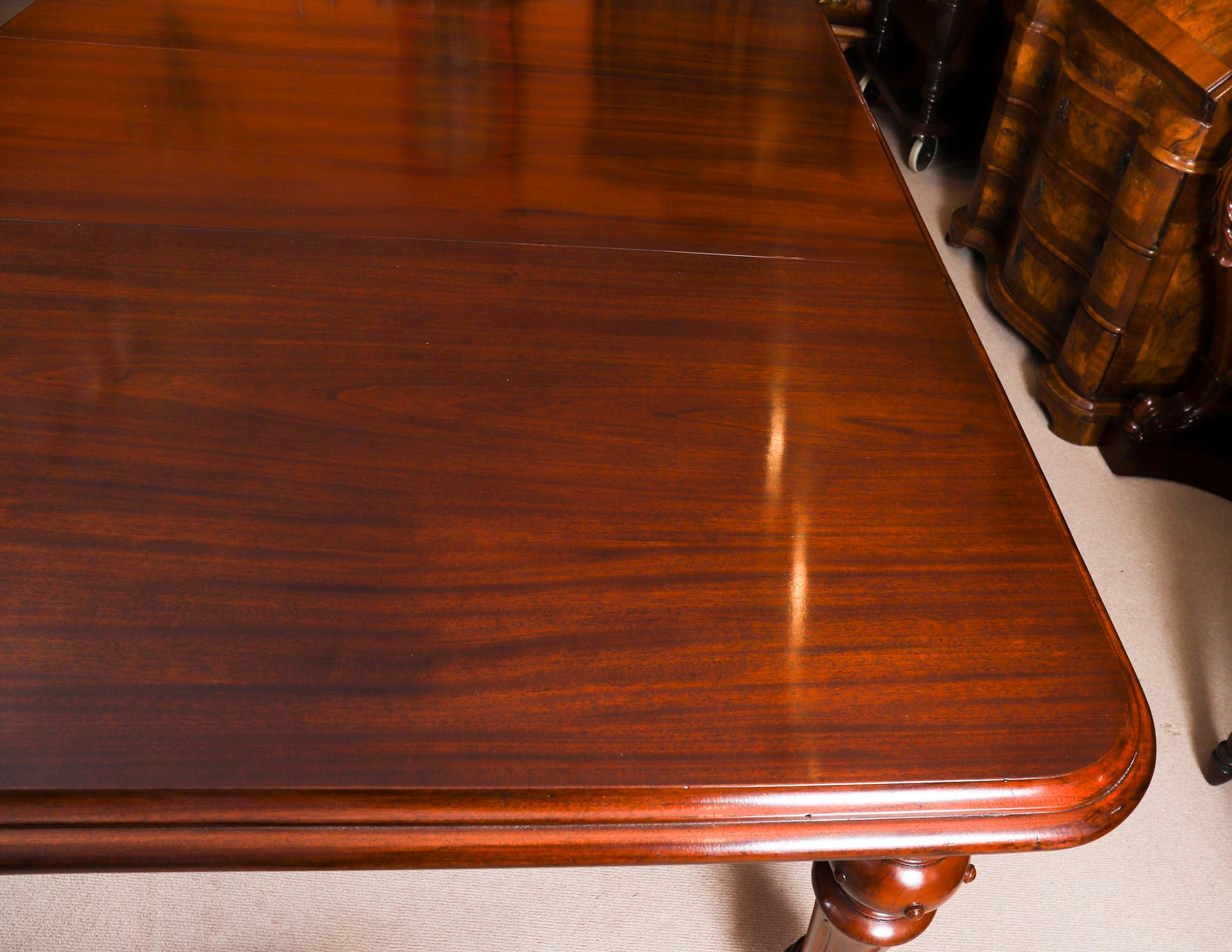 Antique 8ft Victorian Flame Mahogany Extending Dining Table C1870 For Sale 9