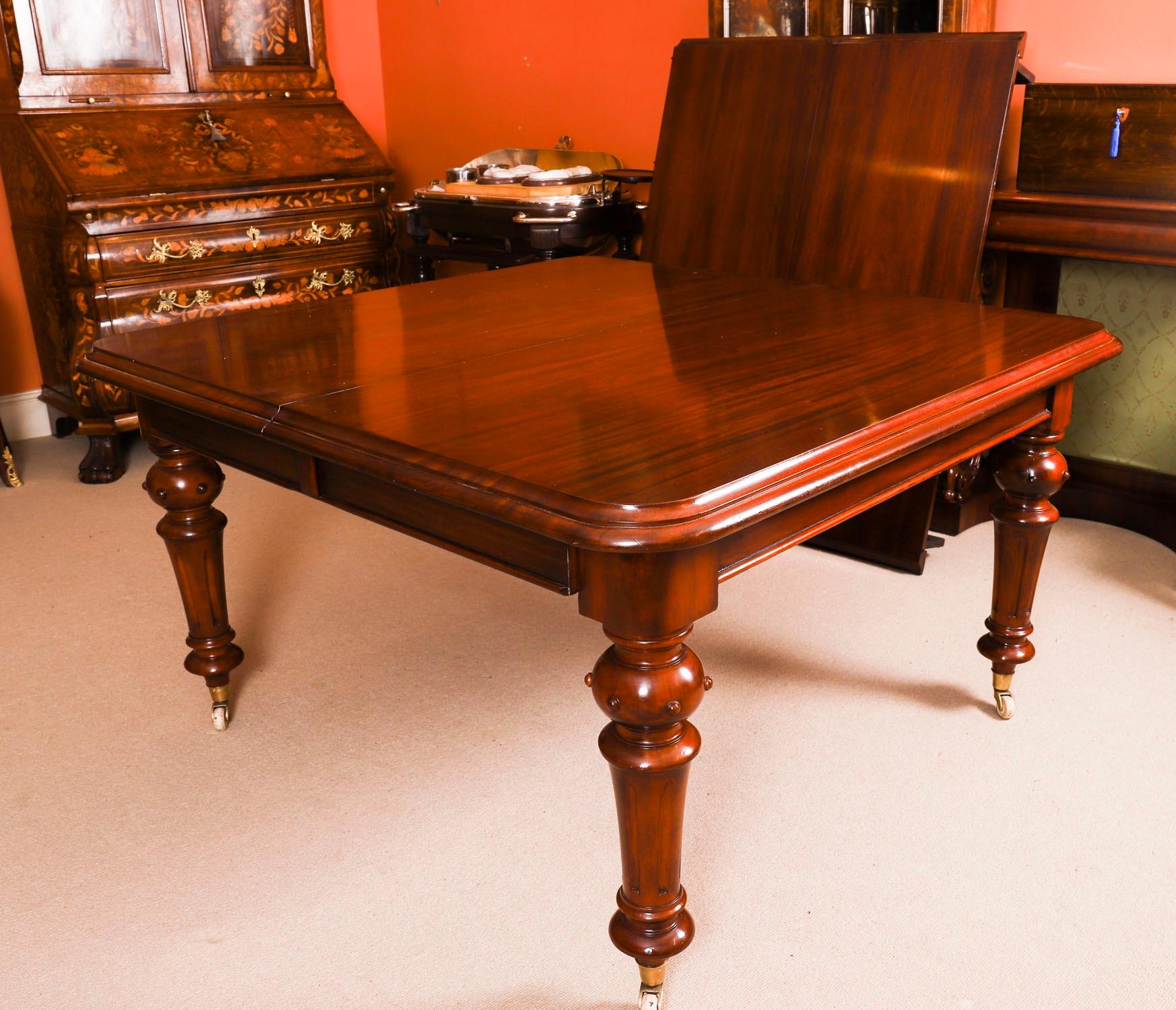Antique 8ft Victorian Flame Mahogany Extending Dining Table C1870 For Sale 1