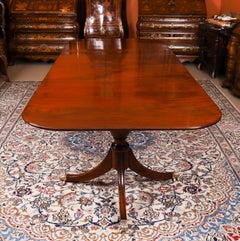 Antique 8ft6" George III Regency Twin Pillar Dining Table C1820 19th Century