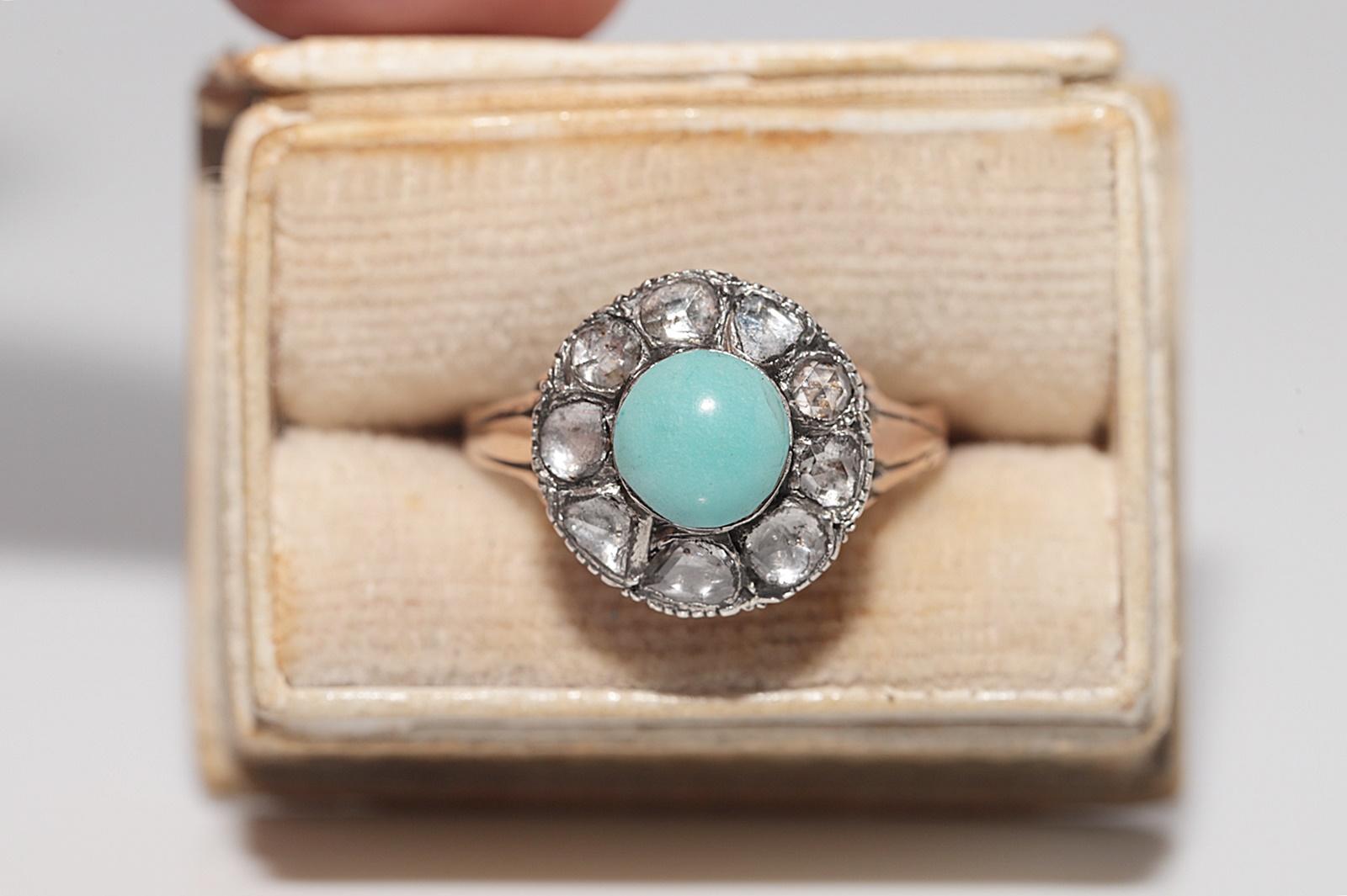 En très bon état.
Le poids total est de 2.1 grammes.
Au total, le diamant est de 0,45 ct.
Le diamant est de couleur H-I-J-K-L et de pureté s2-s3-Pique 1-2.
La taille de la bague est de 6.25
Nous pouvons fabriquer n'importe quelle taille.
La boîte