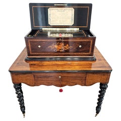 Used 9 Bell Interchangeable Music Box on Table by Nicole Freres, c. 1870