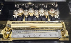 Antique 9 Bell Music Box with Summer Garden Strikers by George Bendon, c. 1880