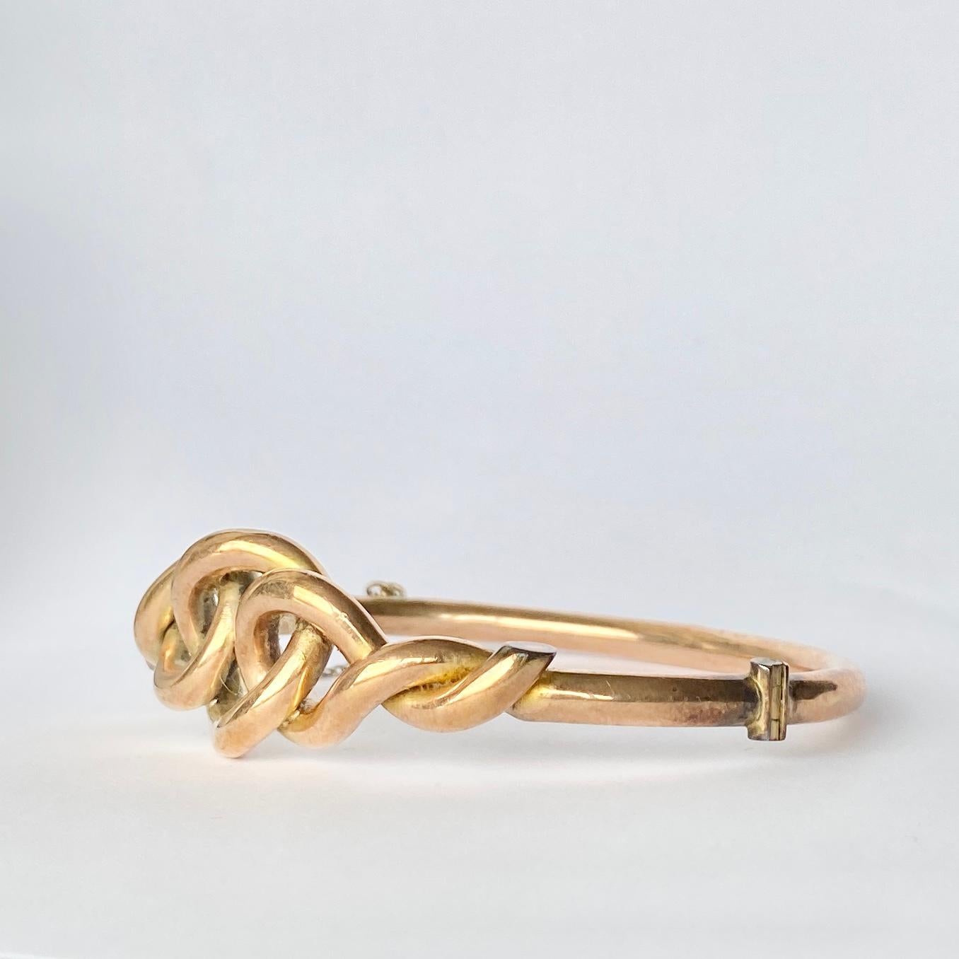 Edwardian Antique 9 Carat Gold Lovers Knot Bangle